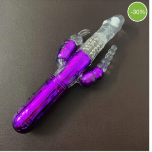 Dương vật giả 3 đầu rung, thụt, ngoáy pin sạc cao cấp