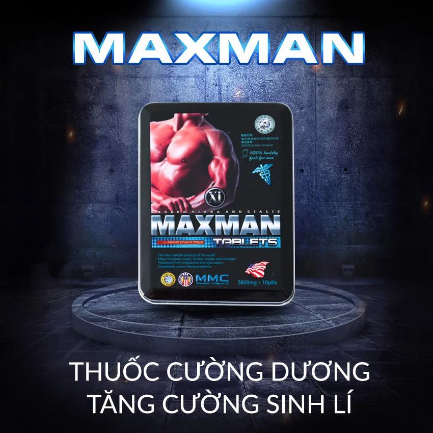 Tăng cường sinh lý Mỹ Maxman - hỗ trợ cương dương, kéo dài thời gian, không tác dụng phụ - 10 viên