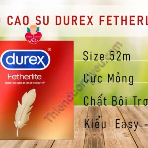 Bao cao su Durex Fetherlite – Hộp 3 chiếc, siêu mỏng, trơn