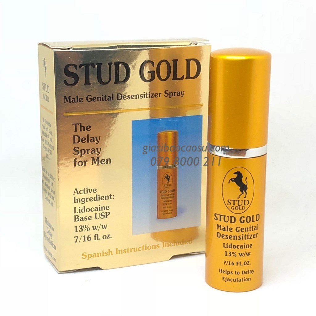Chai xịt kéo dài thời gian Stud Gold Anh Quốc 13ml Chính Hãng