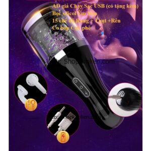 Âm Đạo Giả Sạc USB – 15 Chế Độ Rung, Thụt, Rên – Cảm Giác Cực Phê