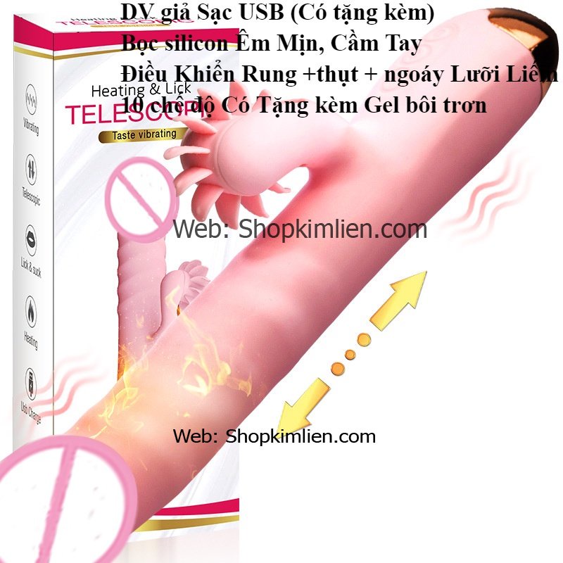 DV Giả Sạc USB – 10 Chế Độ, Silicon Mềm Mịn, Tích Hợp Lưỡi Liếm