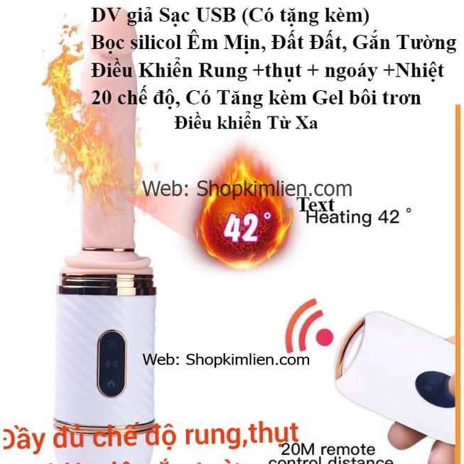 DV Giả Sạc USB – 20 Chế Độ, Silicon Mềm Mịn, Tích Hợp Nhiệt, Điều Khiển Từ Xa