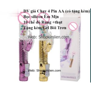  DV Giả 10 Chế Độ Rung & Thụt – Chạy 4 Pin AA, Silicon Mềm Mịn, Kèm Gel Bôi Trơn