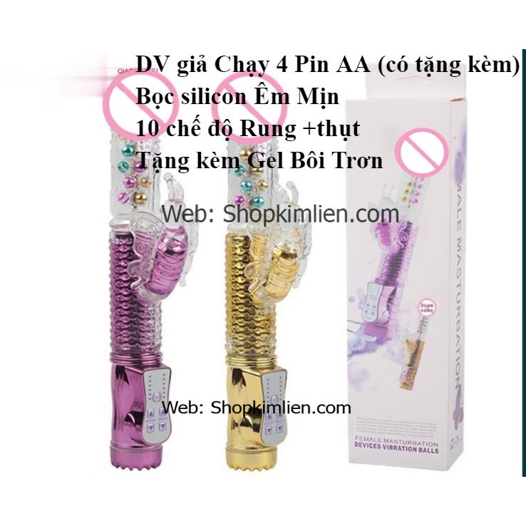  DV Giả 10 Chế Độ Rung & Thụt – Chạy 4 Pin AA, Silicon Mềm Mịn, Kèm Gel Bôi Trơn