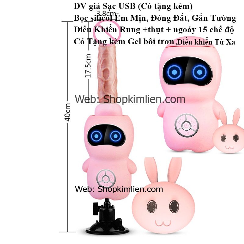 DV Giả Sạc USB – 15 Chế Độ, Silicon Mềm Mịn, Điều Khiển Từ Xa