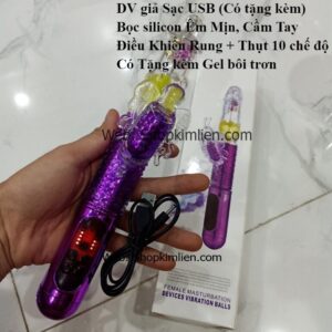 DV Giả Sạc USB Bọc silicon êm mịn, cầm tay dễ dàng Điều khiển rung và thụt với 10 chế độ linh hoạt