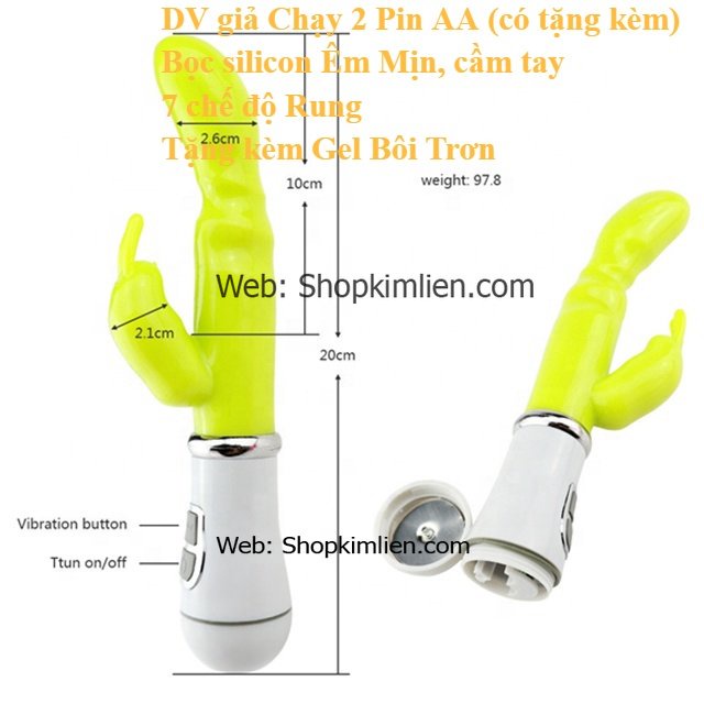 DV giả chạy 2 pin AA (có tặng kèm).  Bọc silicon êm mịn, cầm tay