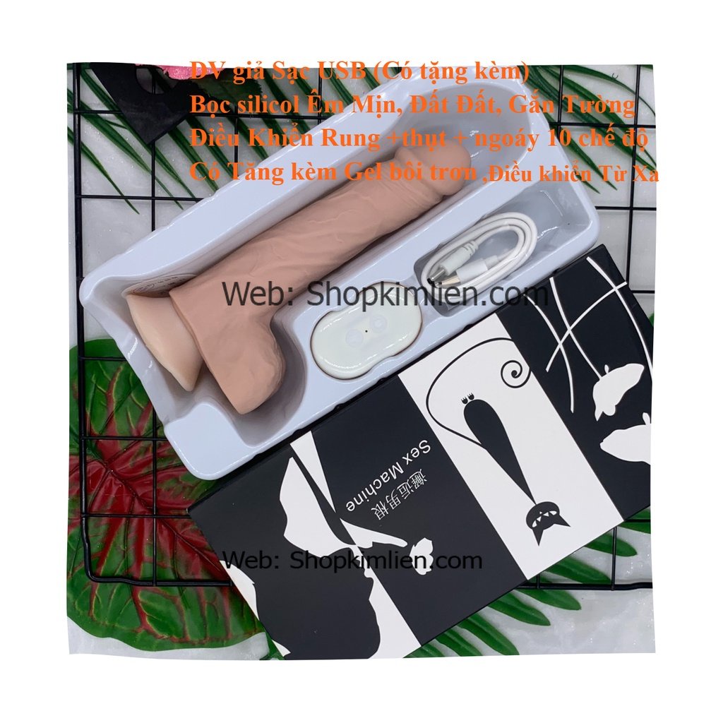 DV Giả Sạc USB – 10 Chế Độ, Silicon Mềm Mịn, Gắn Tường, Điều Khiển Từ Xa
