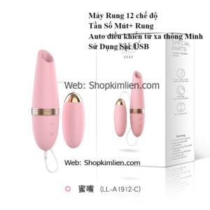Máy Rung 12 Chế Độ – Tần Số Mút + Rung, Điều Khiển Từ Xa, Sạc USB