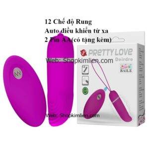 Trứng Rung Pretty Love Deirdre – 12 Chế Độ, Điều Khiển Từ Xa, Dùng Pin AA