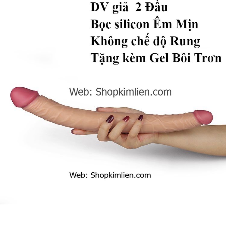 DV Giả 2 Đầu – Silicon Mềm Mịn, Không Rung, Kèm Gel Bôi Trơn