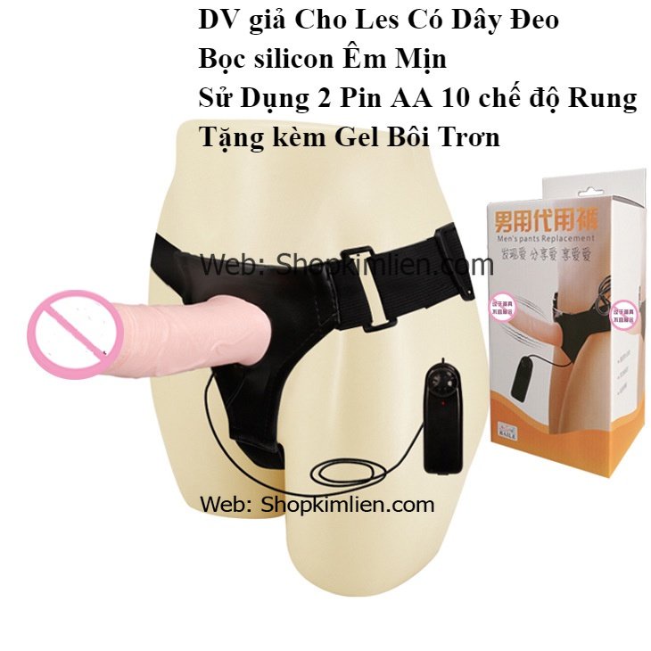 DV Giả Cho Les Có Dây Đeo – 10 Chế Độ Rung, Silicon Mềm Mịn, Kèm Gel Bôi Trơn