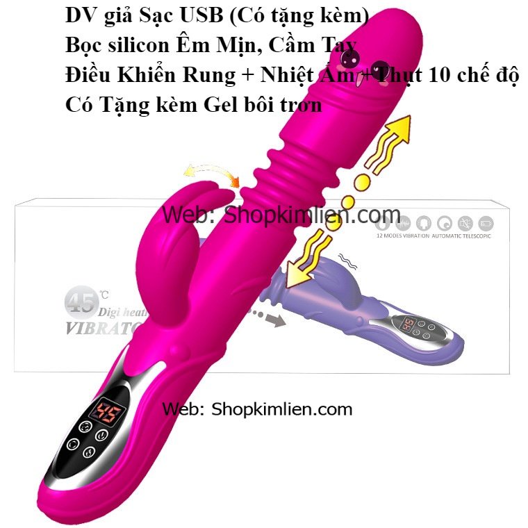DV Giả Sạc USB – Rung, Thụt, Nhiệt Ấm 10 Chế Độ