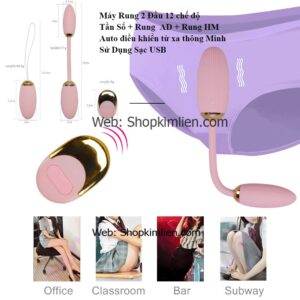 Máy Rung 2 Đầu – 12 Chế Độ, Điều Khiển Từ Xa Thông Minh, Sạc USB